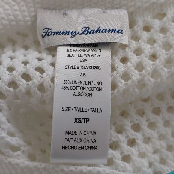 Tommy Bahama  Linen Blend  white crochet coverup dress Sz XS - Picture 5 of 5
